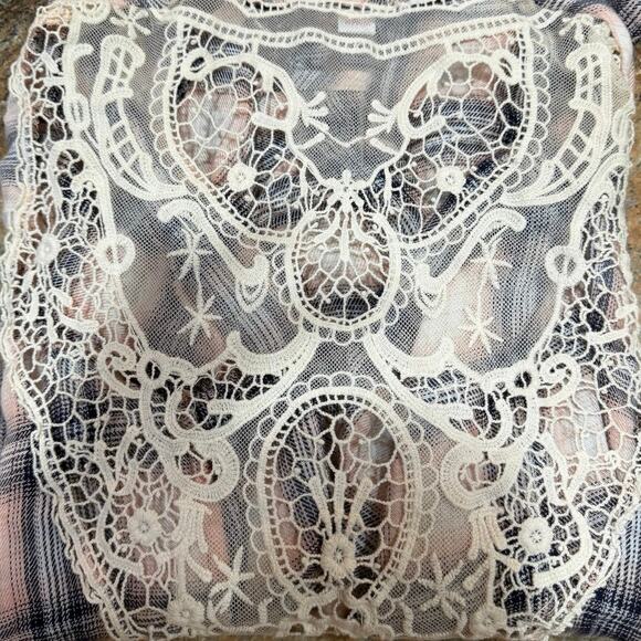 Xhilaration Plaid Open Front Lace Back Drape Cardigan – Medium - Picture 8 of 9